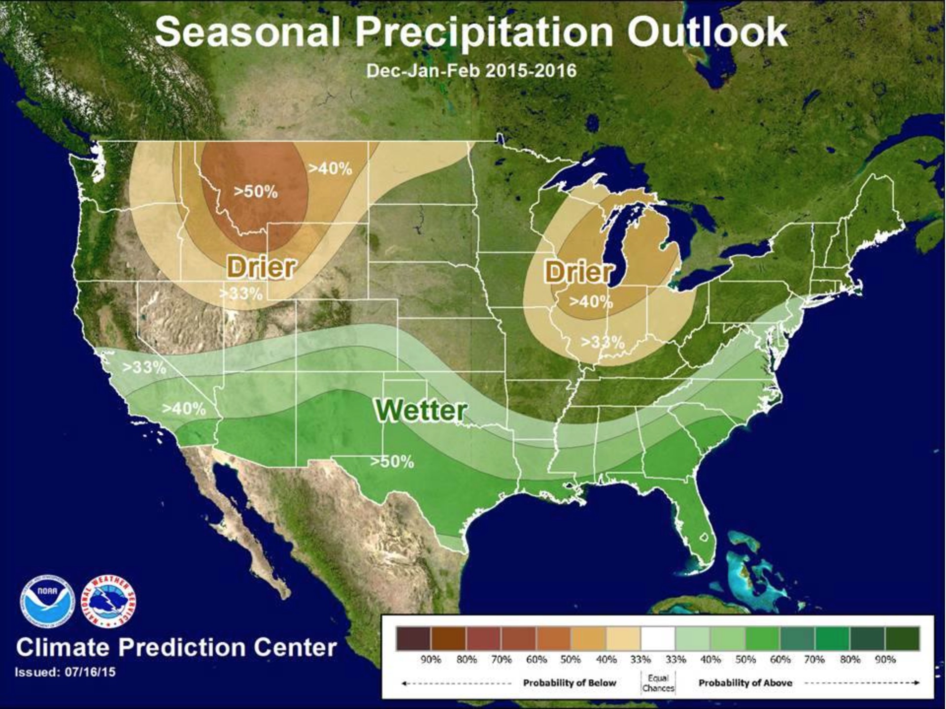 Precipitation predictions. El Nino weather. Dry climate. Wet climate.